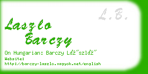 laszlo barczy business card